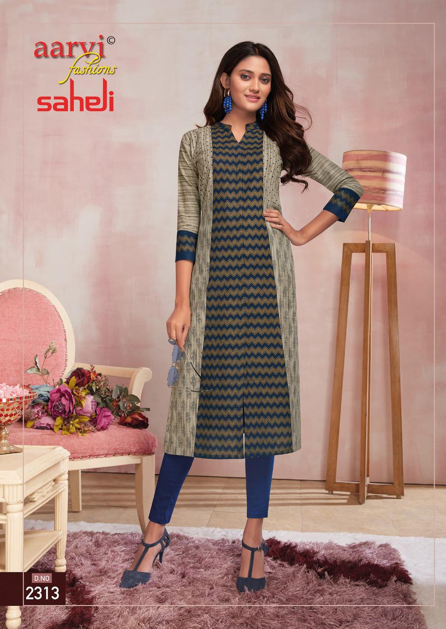 Aarvi Saheli 13 Fancy Regular Wear Cotton Designer Kurti Collection
